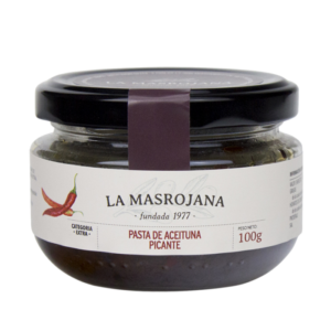 Tapenade d'olive noir piquante - pot de 100gr.